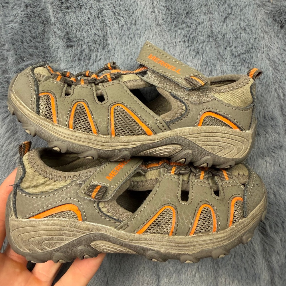 Merrell ML-Hydro H2O Kids Boys 10W Olive Green Orange Water Sandals MK261856